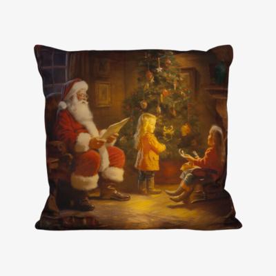 The Range Battery Operated LED Santa, Child and Tree Cushion - Multicoloured