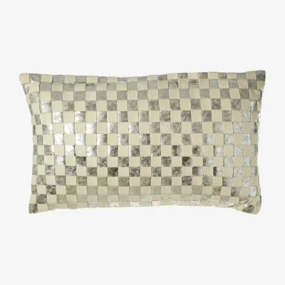 The Range Bosie Kensington Townhouse Rectangular Ivory And Silver Check Cushion - Silver
