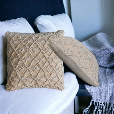 The Range 2x Maura Natural White Cushions - White