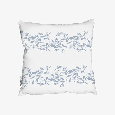 The Range Decorative Swirls And Flowers Cushion - Blue / 60cm
