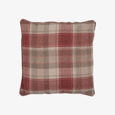 The Range Highbury Check Cushion - Red / 45cm