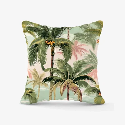 The Range Palm Trees Pattern Outdoor Cushion - Green / 60cm