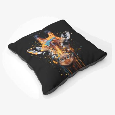 The Range Giraffe Face Splashart Floor Cushion - Orange