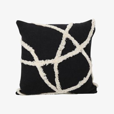 The Range Abstract Tufted Cushion - Black