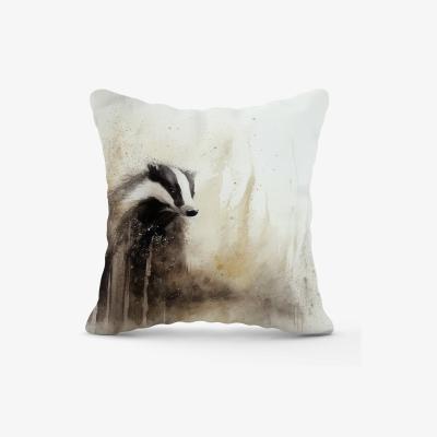The Range Badger Watercolour Cushion - Yellow