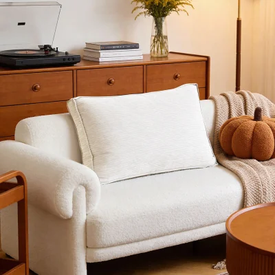 The Range Lifeideas Rectangular Corduroy Cushion Beige - Beige / 90cm