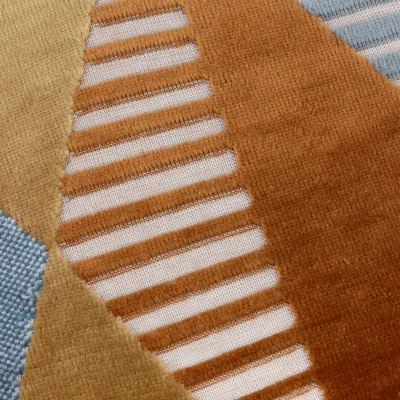 The Range Metro Harlequin Velvet Rectangular Cushion - Ginger