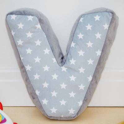 The Range Letter Cushion V - Grey/White