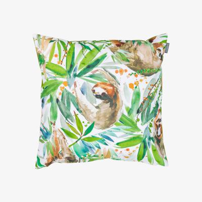 The Range Jungle Sloth Tropical Printed Outdoor Cushion - Tropical Sloth Print/Lime Green