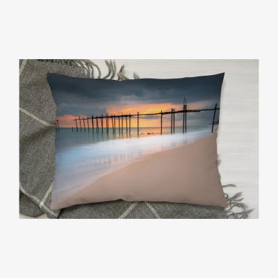 The Range Wood Bridge Sunset At Sea Thailand Cushion Cushion - Blue