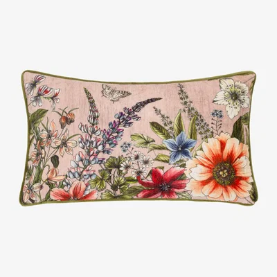 The Range Hidcote Manor Evelyn Floral Cushion - Blush / 80 Polyester 20 Feather / 80 Feather 20 Poleyster