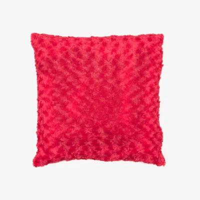 The Range Swirly Fur Cushion - Red