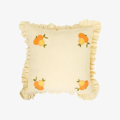 The Range Clementine Frill Cushion - Yellow