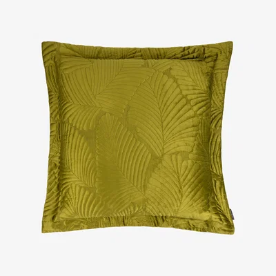 The Range Palmeria Quilted Velvet Cushion - Moss / Polyester