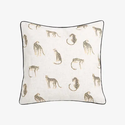 The Range Cheetah Metallic Cushion - Natural