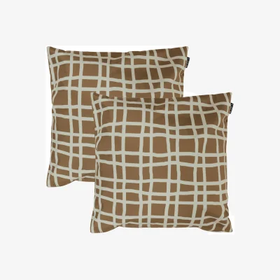 The Range 2 Pack Cushion 43x43cm Mark Making, Chocolate - Chocolate