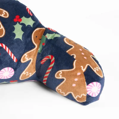 The Range OHS Kids Gingerbreadman Fleece Character Cuddle Cushion - Navy