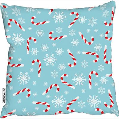 The Range Candy Canes And Snowflakes Stylish Cushion - Blue / 60cm