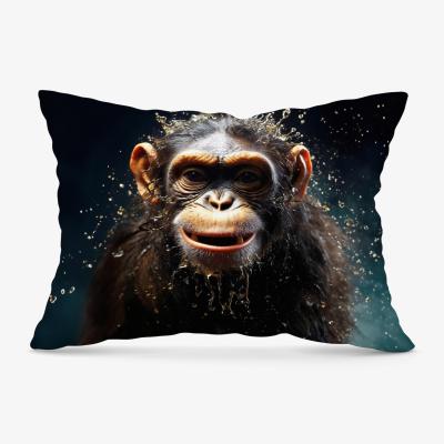 The Range Realistic Monkey Face Splashart Cushion - Black / 33cm