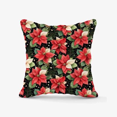 The Range Poinsettia, Watercolor Style Cushion - Red / 45cm