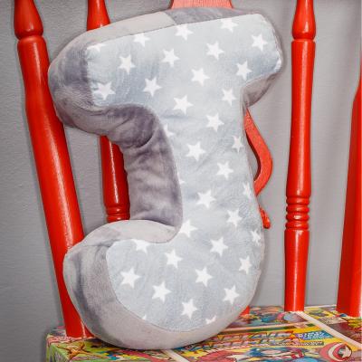 The Range Letter Cushion J - Grey/White
