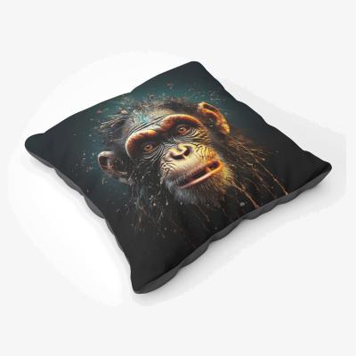 The Range Splashart Monkey Face Floor Cushion - Black