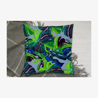 The Range Hand Drawn Exotic Plants Cushion - Green / 45