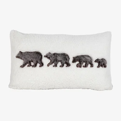 The Range Family Of Bears Sherpa Cushion - White