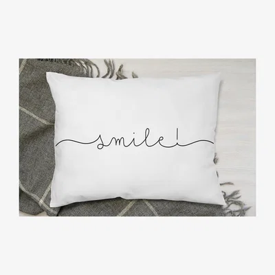 The Range Text Smile Cushion - White