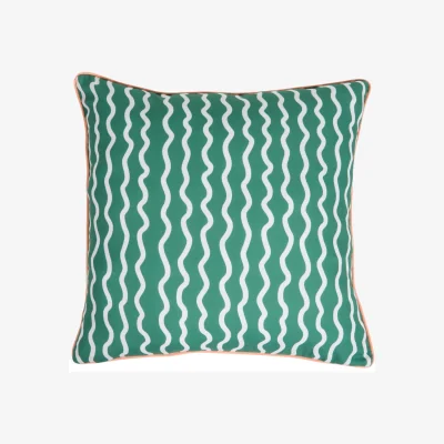 The Range Outdoor Waves Cushion - Green