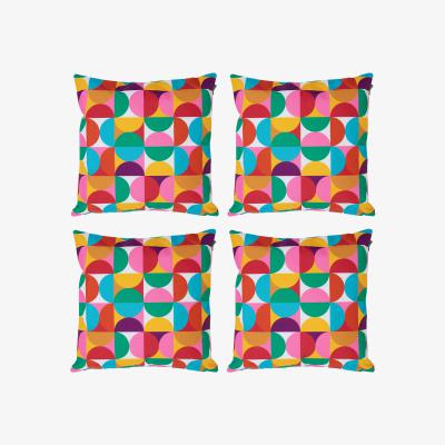 The Range Circular Geometric Outdoor Cushion (Set of 4) - Blue