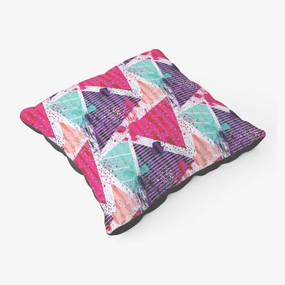 The Range Shabby Geometric Pattern Floor Cushion - Pink