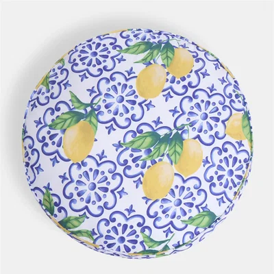 The Range Lemon Outdoor Round Filled Padded Cushion - Yellow