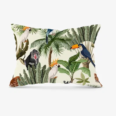 The Range Exotic Trees And Animals  Cushion - Green / 28cm