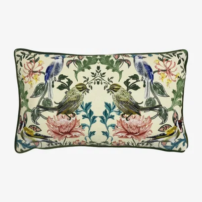 The Range Heritage Birds Piped Cushion - Birds / Polyester