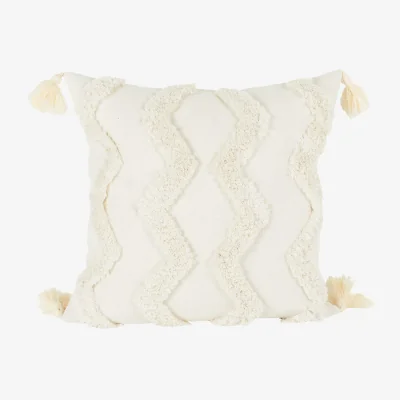 The Range Aliyah Tufted Chevron Cushion - Natural