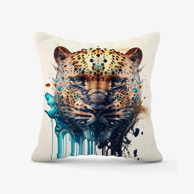 The Range Leapoard Face Splashart On Light Background Outdoor Cushion - Yellow / 45cm