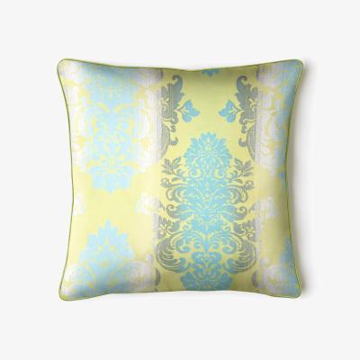 The Range Glitter Damask Cushion - Green
