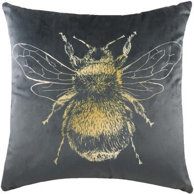The Range Bee Portrait Polyester Filled Cushion - Grey / 43cm x 43cm