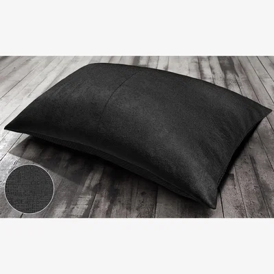 The Range Textured Woven Lounging Cushion with Tailor Joint and Non-Slip Base - Black / 60cm