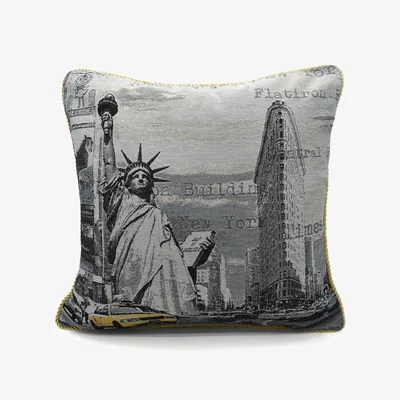 The Range Tapestry Filled New York Cushion - Grey