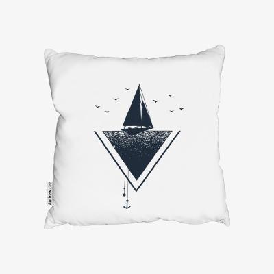 The Range Sailboat At Sea Cushion - White / 60cm