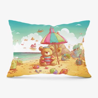 The Range Teddy Bead On A Beach Holiday Cushion - Yellow / 33cm