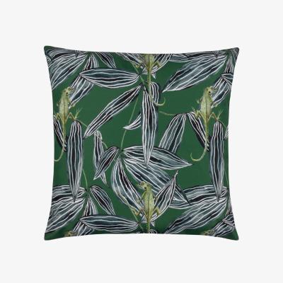 The Range Monochrome Leaves Outdoor Cushion - Green