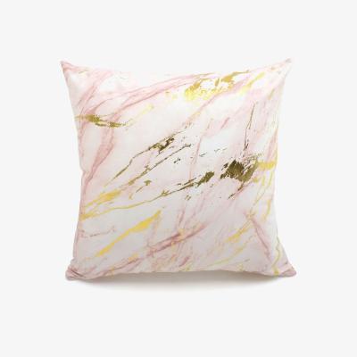The Range Stunning Metallic printed Marble Cushion - pink