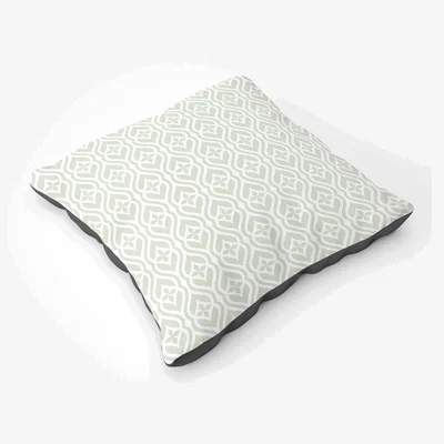 The Range Abstract Ornament Pattern Floor Cushion - Grey