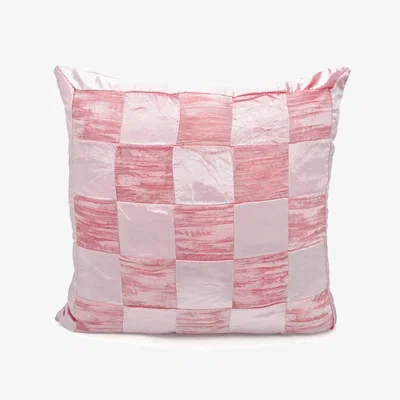 The Range Soft Touch Velvet Patchwork Cushion - Dusky Pink
