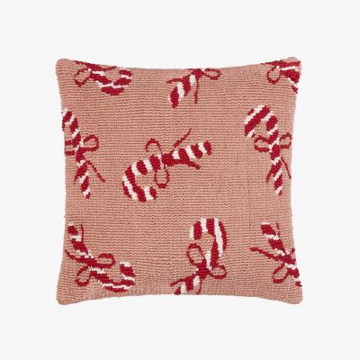 The Range Candy Canes Tufted Polyester Filled Cushion 45 x 45cm - Pink/Red