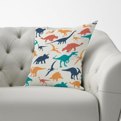 The Range Multicoloured Dinosaurs Cushion - Blue / 60cm
