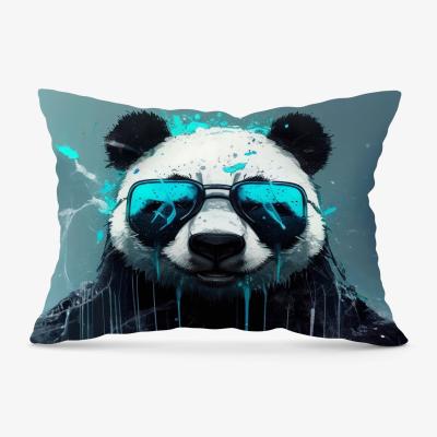 The Range Panda With Blue Glasses Splashart Cushion - Blue / 33cm